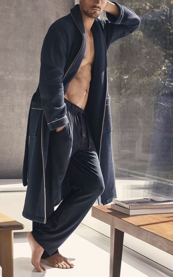 Dark blue men’s robe